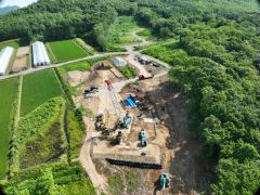 一般国道5号 仁木町 古別川橋橋台工事 6月-2