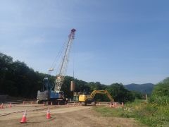 一般国道5号 仁木町 古別川橋橋台工事 6月-7