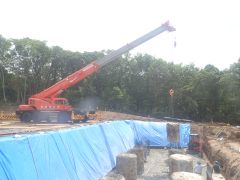 一般国道5号 仁木町 古別川橋橋台工事 7月-5