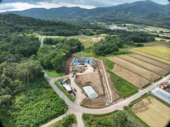 一般国道5号 仁木町 古別川橋橋台工事 8月-1