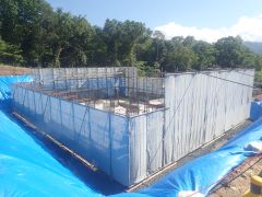 一般国道5号 仁木町 古別川橋橋台工事 8月-5