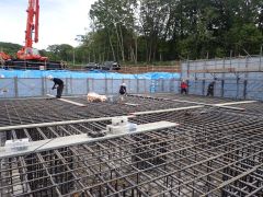 一般国道5号 仁木町 古別川橋橋台工事 8月-8