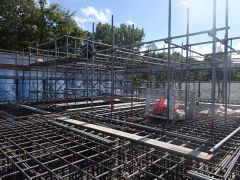 一般国道5号 仁木町 古別川橋橋台工事 8月-9